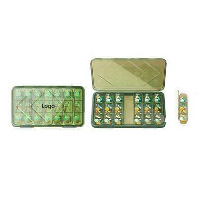 21 Cases Compartment Pill Box